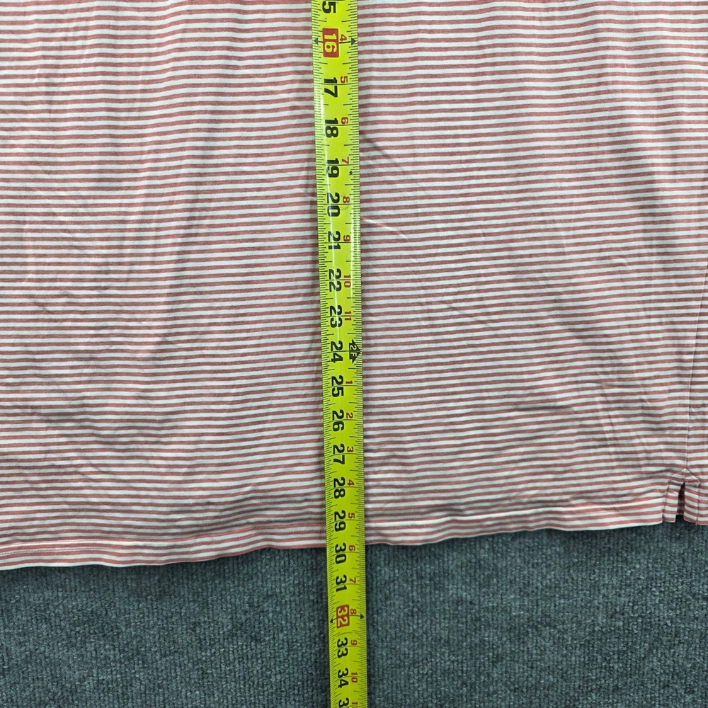 Johnnie-O Hangin Out Mens XL Red White Striped Short Sleeve Pocket Polo Shirt - Picture 6 of 6